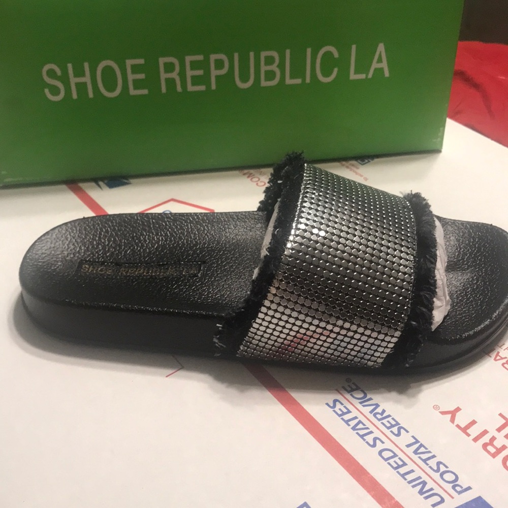 Black and silver slides